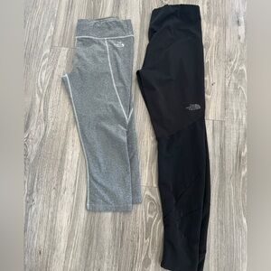 2 lot bundle North face Tight black gray grey medium m pant jogger NF capris